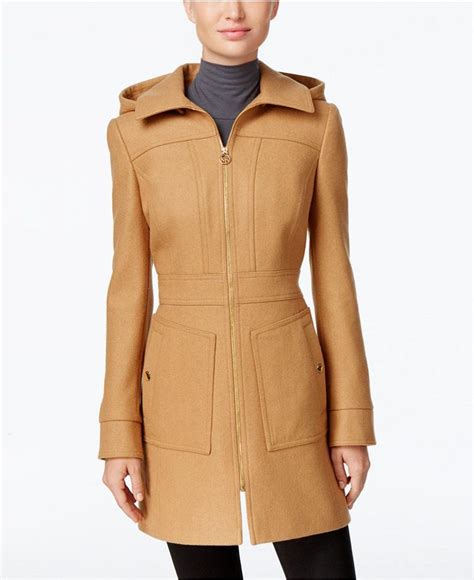 michael kors hooded wool blend coat|Michael Kors winter coats sale.